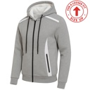 Heather Grey XXXL Men's Sherpa Fleece-Lined Reflective Tech Full Zip Hoodie (S to 3XL)